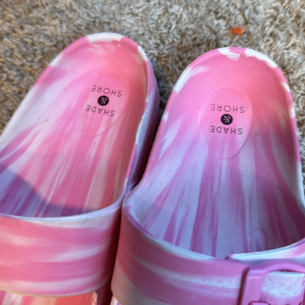 Shade & Shore Women’s Slides Pink White Marble Target Sandals - Picture 2 of 7
